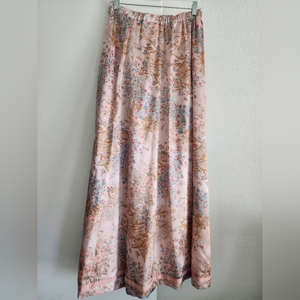 Vintage - CHESSA DAVIS | Floral Pink Maxi Skirt | Medium - Picture 2 of 3